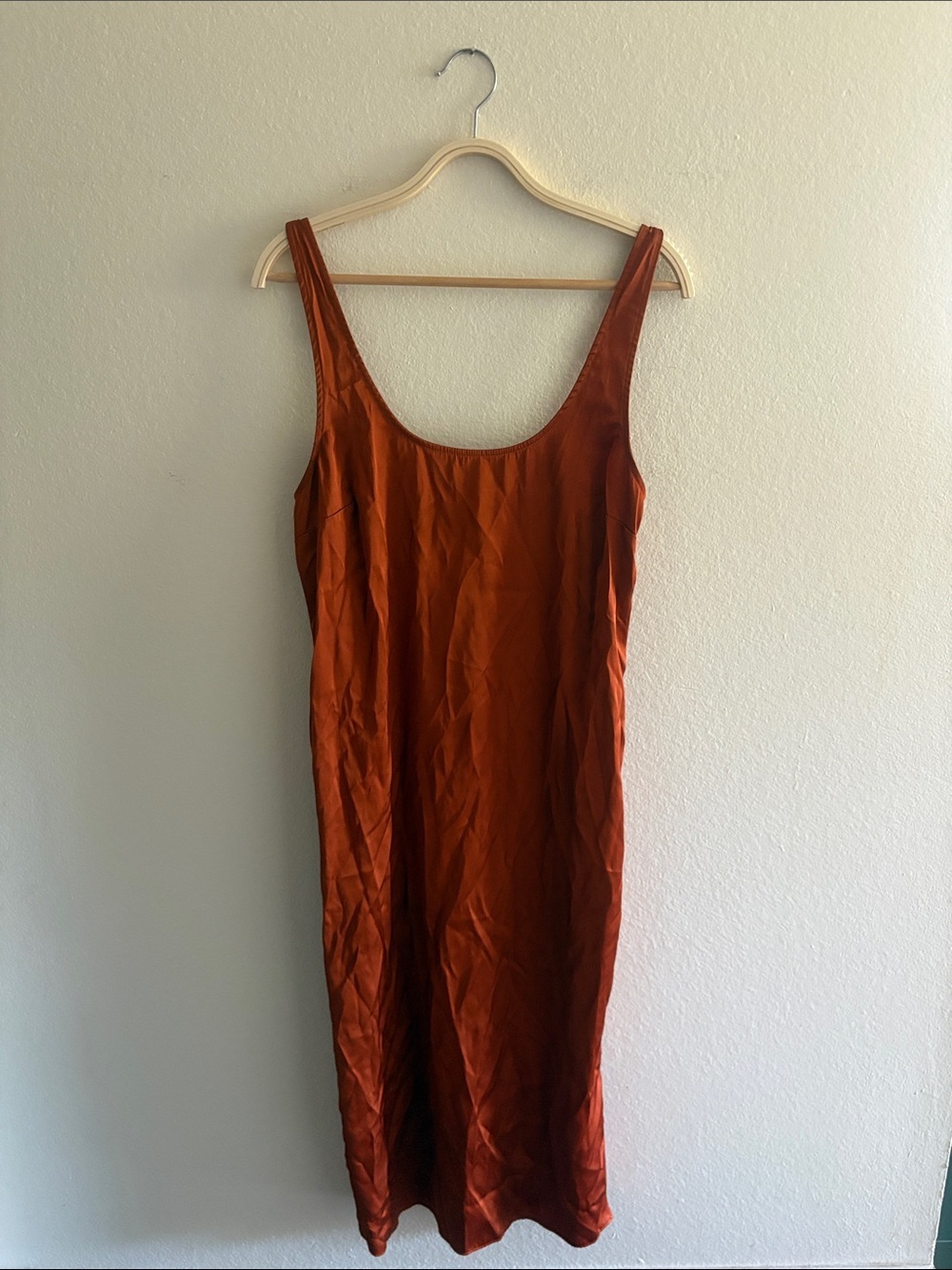 Abercrombie & Fitch Satin Slip Midi Dress
